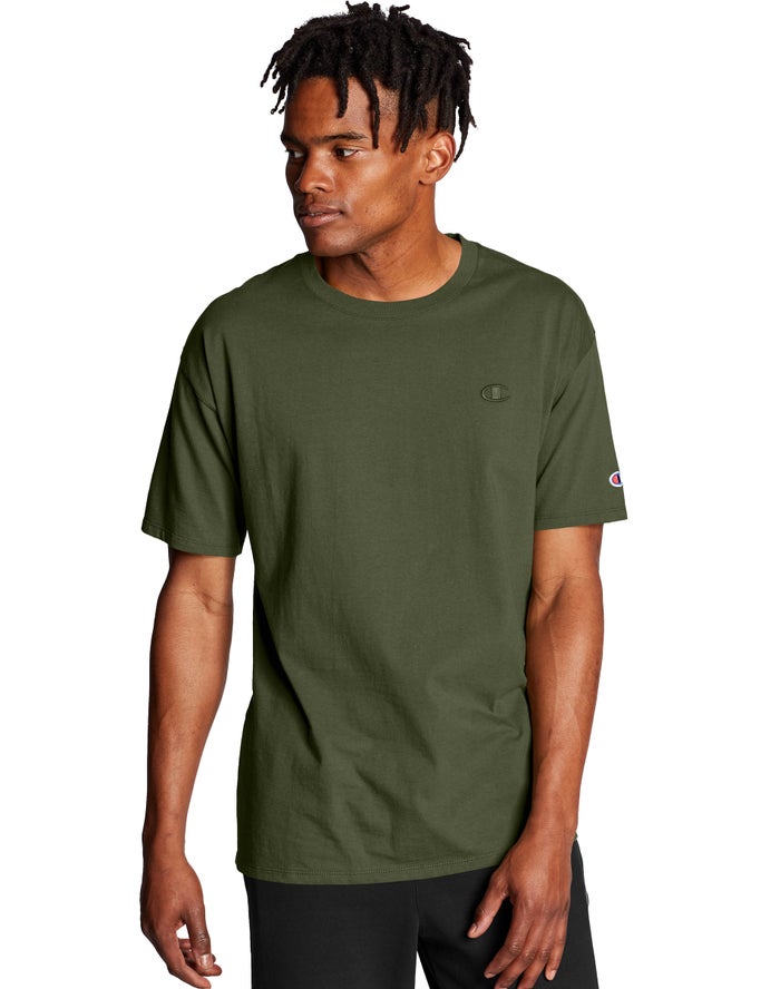 Champion Mens T-Shirt NZ - Classic Jersey Olive ( 4576-GTIUS )